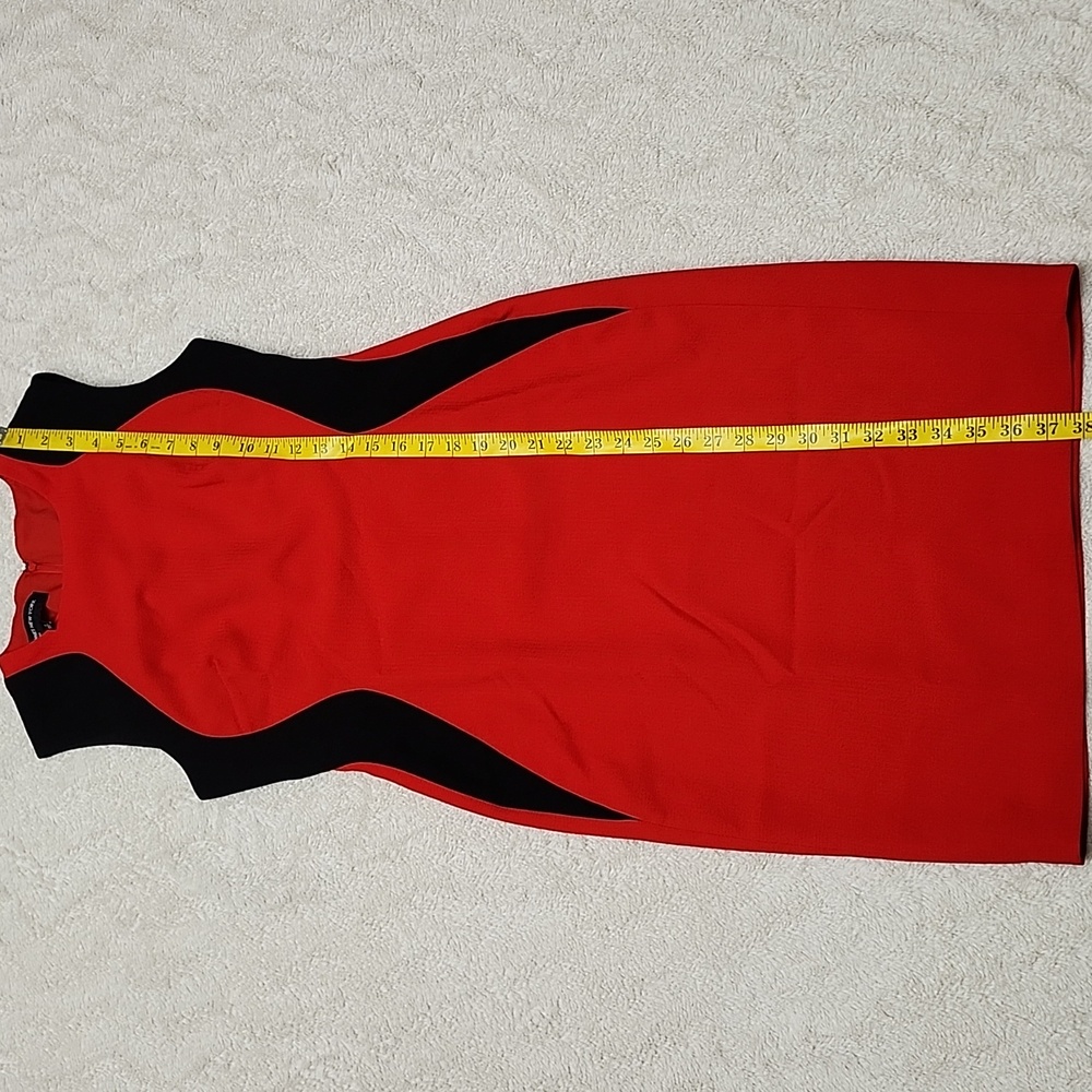 Jones New York Dress Sleeveless Sheath Colorblock Dress Size 2 Red & Black - Picture 10 of 11